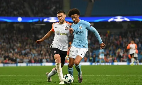 Leroy Sane làm khổ hàng thủ Shakhtar Donetsk