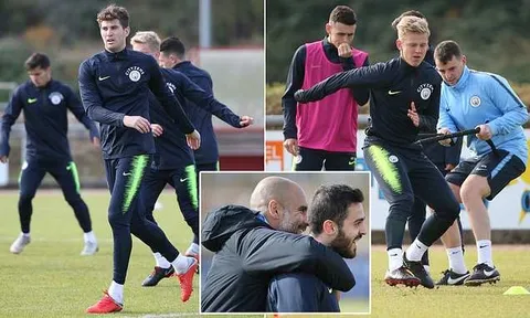 Man City hì hục trên sân tập sẵn sàng chiến Liverpool