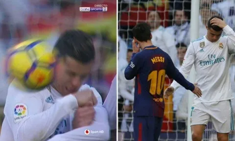 Messi hành động đẹp khi sút trúng mặt Ronaldo