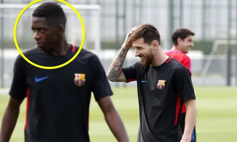 Messi & Suarez & Dembele lần đầu kết hợp trên sân tập