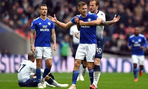 Nhìn đồng đội bị đốn hạ, Kane suýt ăn thua đủ với cầu thủ Cardiff
