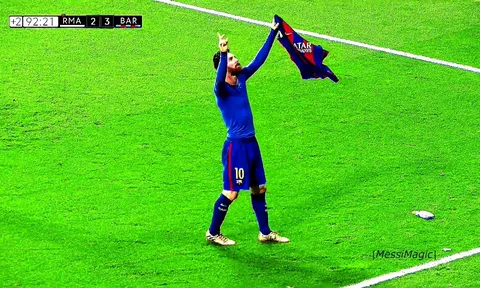 Những màn ăn mừng trêu tức Real của Lionel Messi