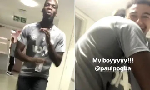 Paul Pogba nhảy nhót cực sung khi trở lại Carrington