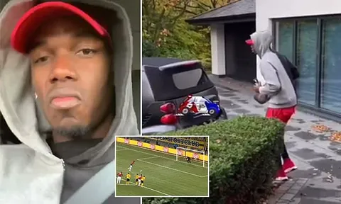 Pogba đáp trả chỉ trích bằng màn chạy đà lên xe lầy lội