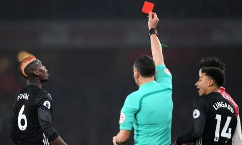 Pogba lần đầu lên tiếng về chiếc thẻ đỏ trong trận đấu với Arsenal