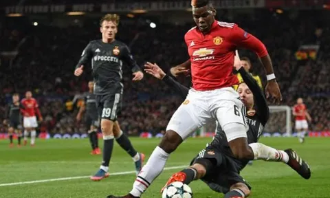 Pogba nhẹ nhàng 'cân' cả 3 cầu thủ của CSKA Moscow