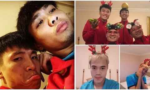 Quang Hải, Bùi Tiến Dũng, Văn Toàn "nhí nhố" trong đêm Noel