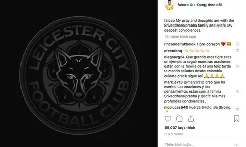 Falcao đã có hành động tuyệt vời khi hay tin chủ tịch Leicester qua đời