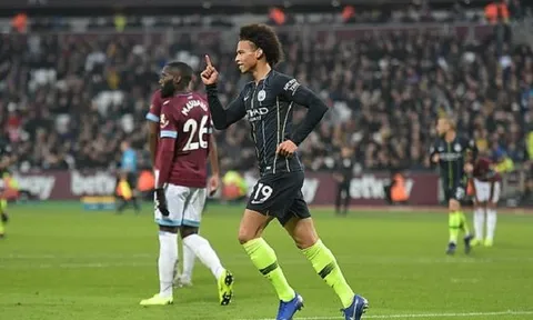 Sane chứng minh chân giá trị, Man City hủy diệt West Ham ngay tại London