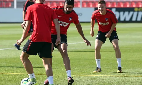 Sao Atletico thích thú tập luyện với Diego Costa