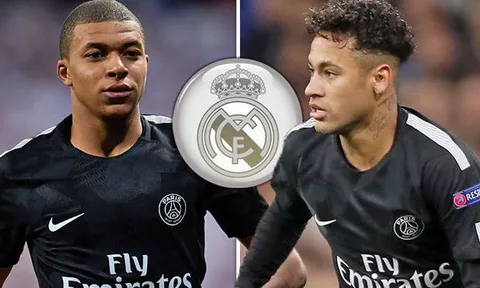 PSG cân nhắc bán Neymar hoặc Mbappe, Real mừng thầm