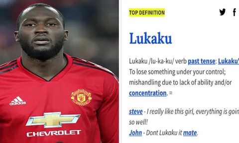 Sỉ nhục! Lukaku xuất hiện trong từ điển, nghĩa = 'giật mình'