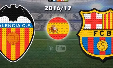 Trận hòa kịch tính giữa Valencia và Barcelona theo phong cách Lego