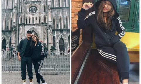 Trước thềm trận đấu với Campuchia, Quang Hải và bạn gái diện đồ đôi cực chất