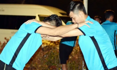 Vừa có mặt tại Thái Lan, ĐT U23 Việt Nam đã tranh thủ tập luyện