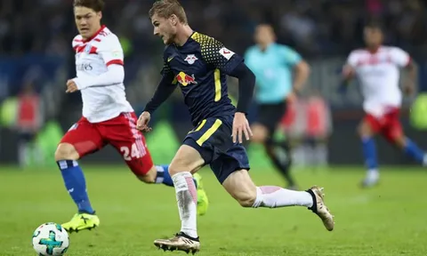 'Sát thủ nước Đức' Werner bứt tốc đáng sợ ghi bàn cho Leipzig
