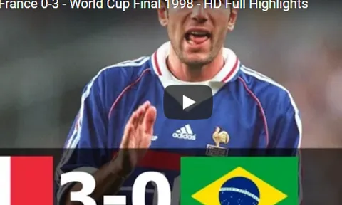Zidane rực sáng trong trận chung kết World Cup 1998 trước Brazil