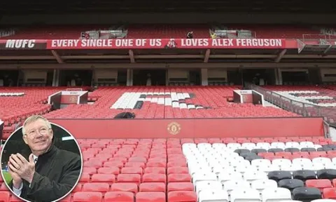 Banner tri ân Sir Alex tràn ngập sân Old Trafford