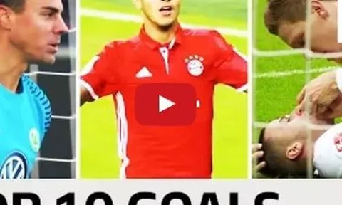 10 bàn thắng lạ lùng nhất Bundesliga 2016/17