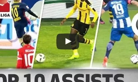10 đường kiến tạo đỉnh nhất Bundesliga 2016/17