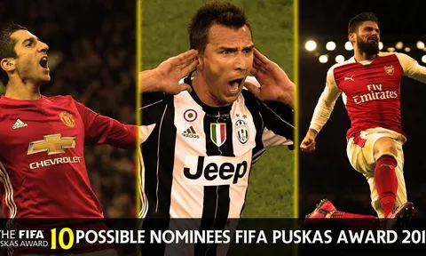 10 siêu phẩm có thể đoạt giải FIFA Puskas 2017