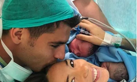 Morata viết tâm thư xúc động chào đón cặp song sinh