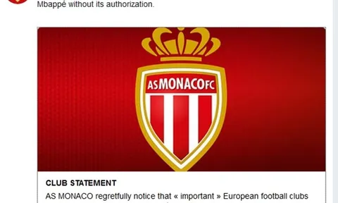 AS Monaco ra thông báo CHÍNH THỨC về Kylian Mbappe