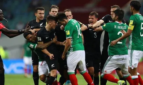 Bị loại khỏi Confeds Cup 2017, New Zealand ẩu đả với Mexico ngay trong trận đấu