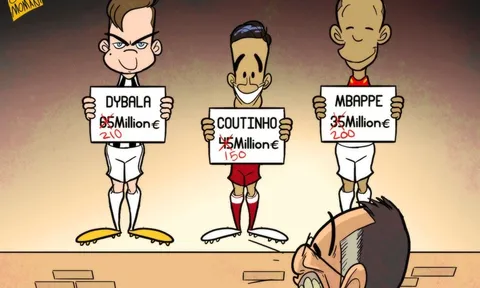 Biếm họa: Cục thuế hút máu Ronaldo, Neymar gia nhập biệt đội kim tiền