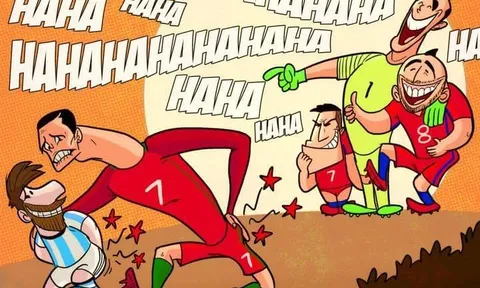Biếm họa: Ronaldo đã hiểu nỗi khổ của Messi