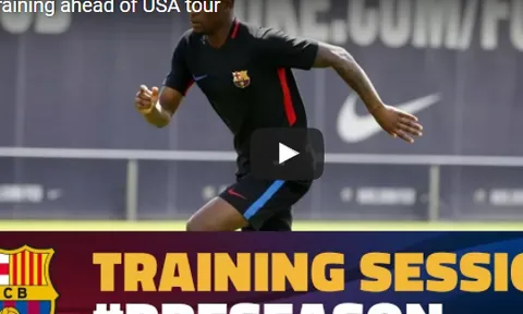Buổi tập cuối cùng của Barca trước khi bay sang Mỹ