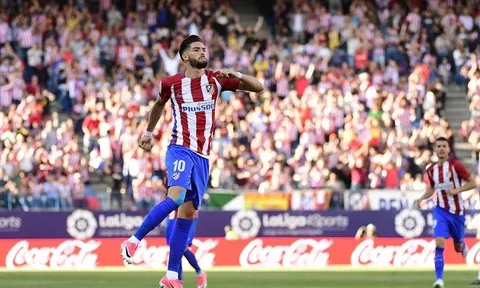 Carrasco lập cú đúp, Atletico thắng dễ đối thủ bét bảng