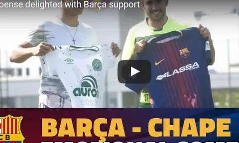 Cầu thủ Chapeoense rạng rỡ trên sân tập của Barcelona