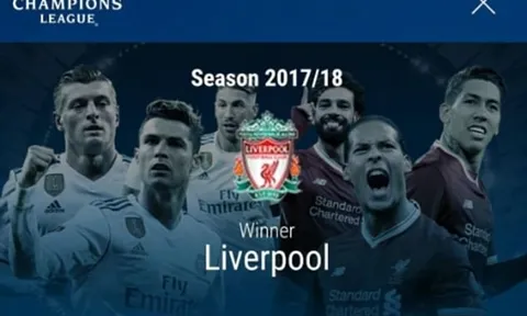 UEFA đăng thông báo Liverpool vô địch Champions League 2017/18