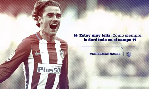 CHÍNH THỨC: Griezmann gia hạn hợp đồng với Atletico Madrid
