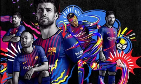 CHÍNH THỨC: Lộ diện mẫu áo đấu chất lừ của Barca mùa 2017/18