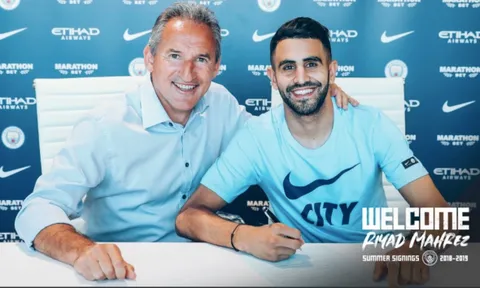 CHÍNH THỨC: Riyad Mahrez cập bến Man City