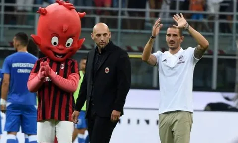 Chưa thể ra sân, Bonucci vẫn được chào đón trong trận đấu của Milan