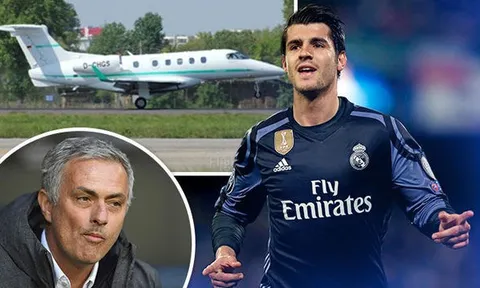 Chuyển động Man Utd: Chuyên cơ chở Morata đáp xuống Manchester?