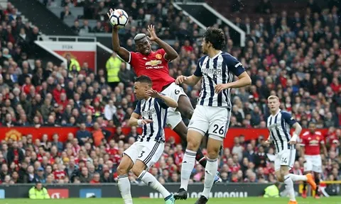 Bế tắc, Pogba hóa 'chủ công bóng chuyền' trong trận thua West Brom