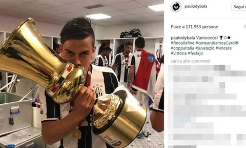 Dàn sao Juve thi nhau 'câu like' bằng cúp Coppa Italia