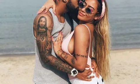 Em gái Neymar tình tứ cùng 'sao xịt' Inter bên bờ biển