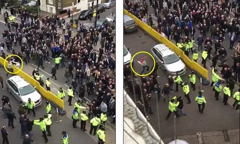 Fan Chelsea và Tottenham hỗn chiến ngay sau trận Derby