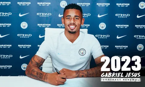 CHÍNH THỨC: Gabriel Jesus gia hạn hợp đồng với Manchester City