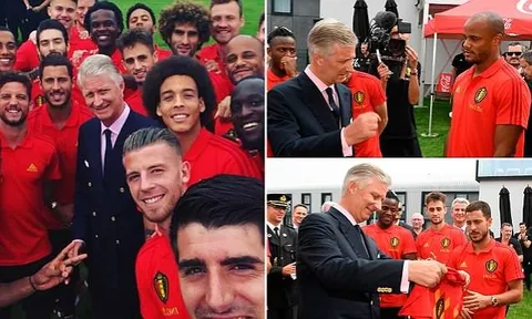 Hazard và đồng đội diện kiến vua Bỉ trước giờ G