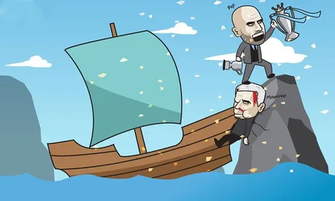Hí họa Mourinho đổ máu cũng không thể cản Guardiola nâng cúp