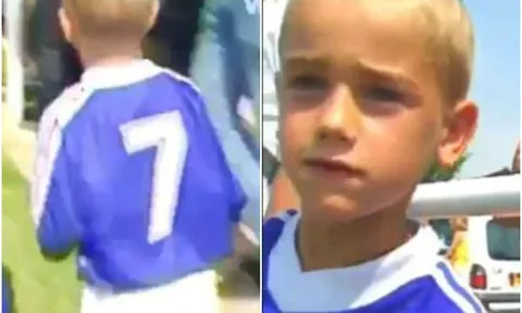 Hình ảnh vô cùng đáng yêu của Griezmann 20 năm trước khi xin chữ kí tuyển thủ Pháp