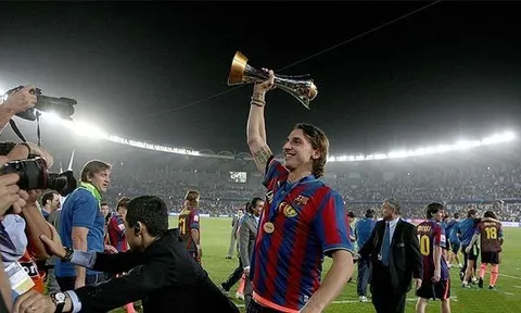 Ibrahimovic thời còn khoác áo Barca