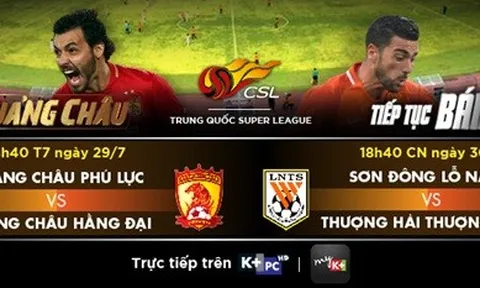 Chinese Super League vòng 19: Dậy sóng Derby Quảng Châu