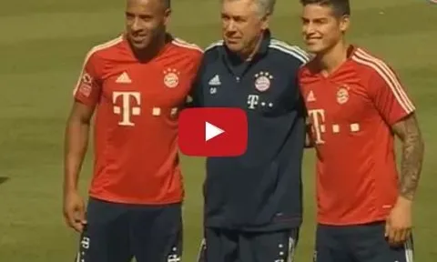 James Rodriguez và Corentin Tolisso trong buổi tập đầu tiên cùng Bayern Munich